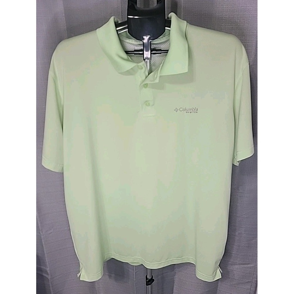 Mens Columbia PFG Omni-Shade Polo Shirt, XL,‎ Mint Green Color